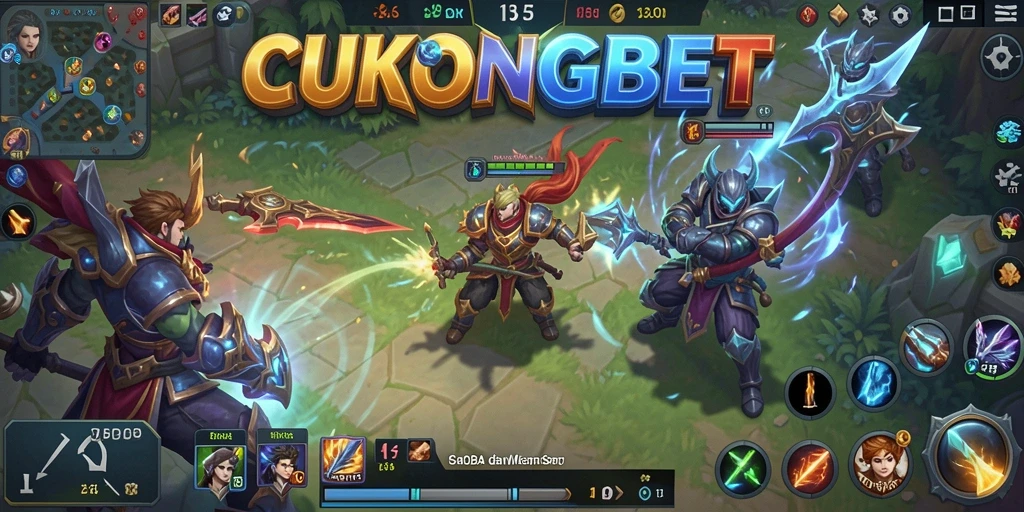 Tampilan gameplay seru CUKONGBET di arena MOBA.