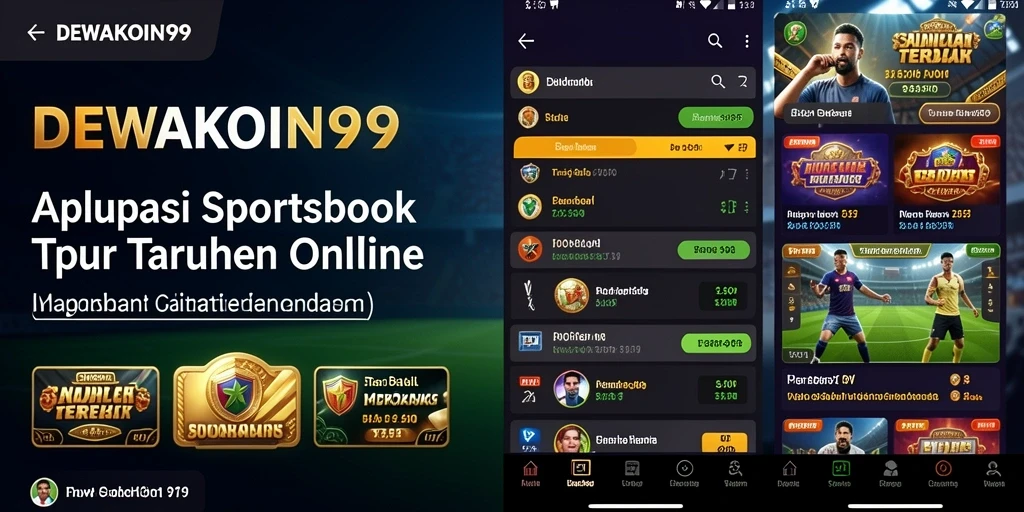 Tampilan screen DEWAKOIN99 dengan berbagai opsi taruhan olahraga.