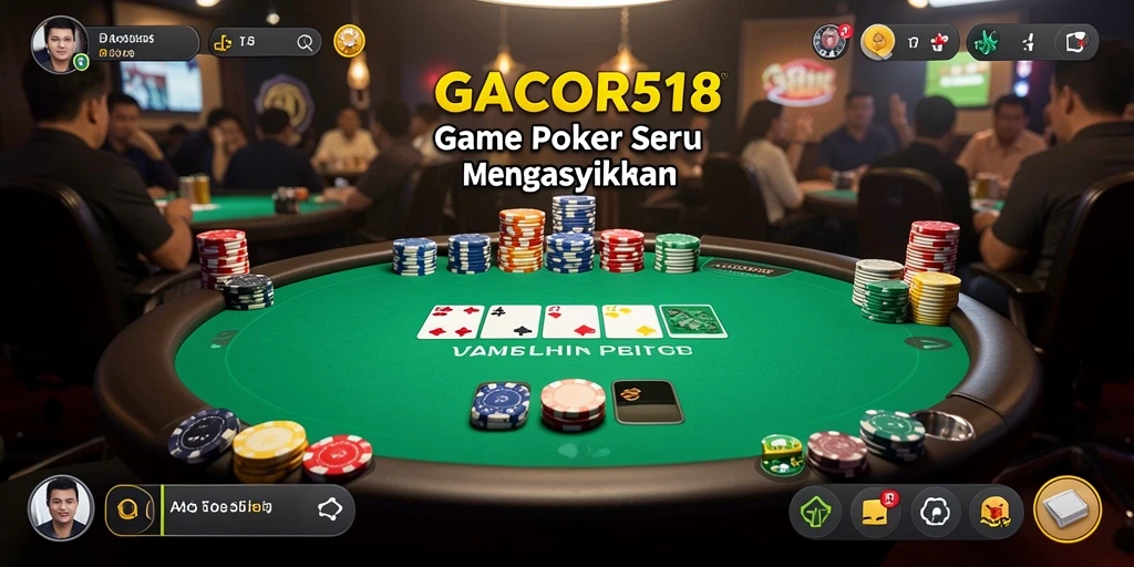 Tampilan gameplay menarik dari GACOR518 dengan interaksi poker.