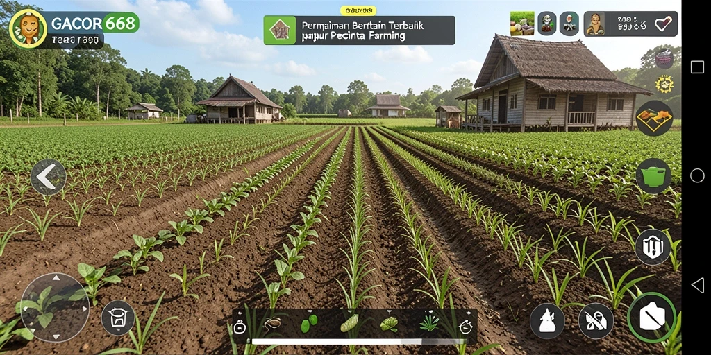 Screenshot GACOR668 menampilkan aktivitas bertani yang seru dan interaktif.