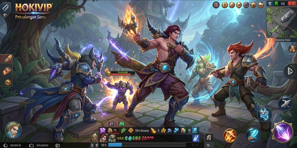 Tampilan gameplay HOKIVIP dengan grafis yang menawan dan aksi yang seru.