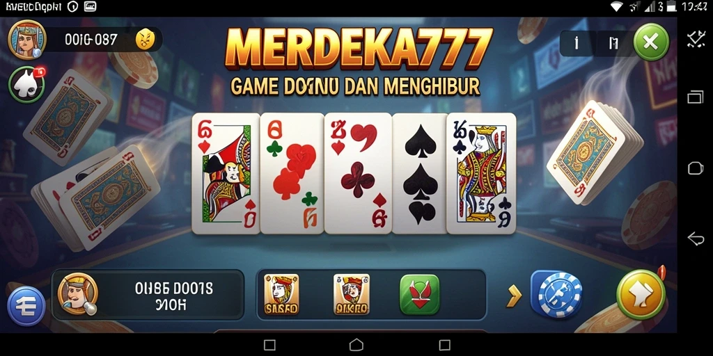 Tampilan gameplay seru dari MERDEKA777 yang menampilkan aksi domino.