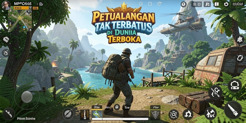Tangkapan layar gameplay MPO666 menunjukkan eksplorasi dunia yang luas dan interaktif.