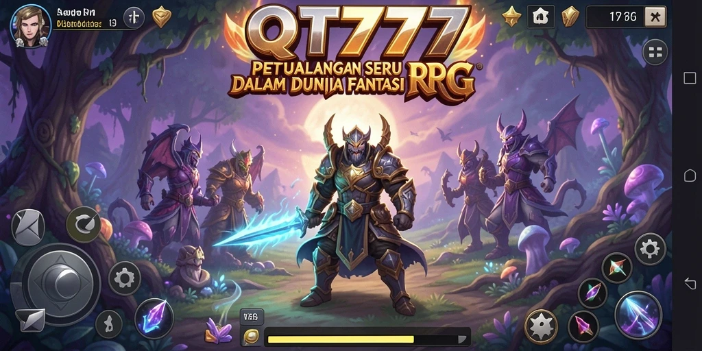 Tampilan screenshot QT777 yang menunjukkan aksi pertempuran epik dalam game RPG.