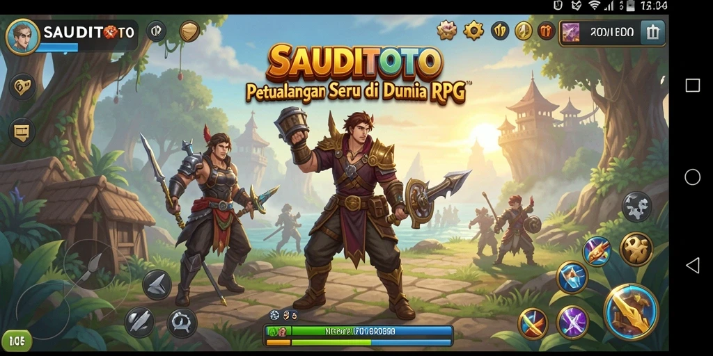 Tampilan gameplay seru dalam SAUDITOTO yang penuh aksi RPG.