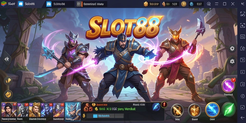 Tampilan gameplay menarik yang menggambarkan serunya bermain SLOT88.