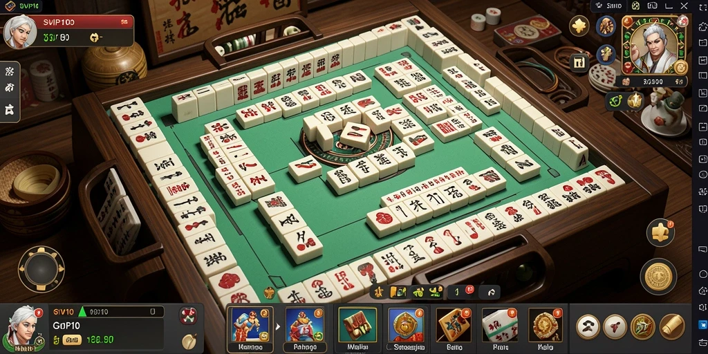 Screenshot gameplay SVIP10 dengan aksi seru permainan Mahjong.