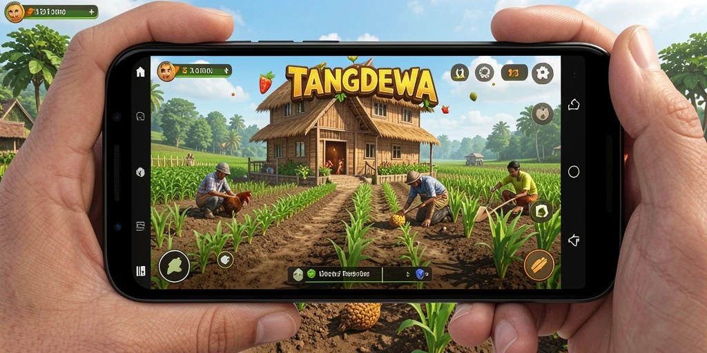 TANGANDEWA menampilkan gameplay bercocok tanam yang seru dan interaktif.